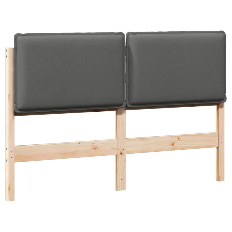 Casa si Gradina - Mobilier - Paturi si accesorii - Accesorii paturi - Tablie de pat tapitata Gri natural si deschis 135 cm Lemn de pin masiv - Infinity.ro