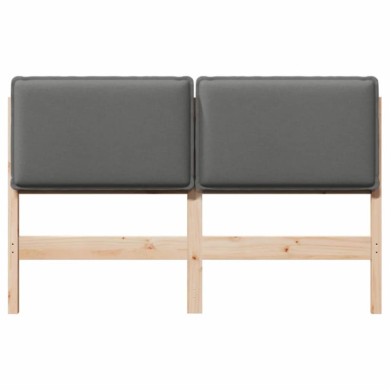 Casa si Gradina - Mobilier - Paturi si accesorii - Accesorii paturi - Tablie de pat tapitata Gri natural si deschis 135 cm Lemn de pin masiv - Infinity.ro