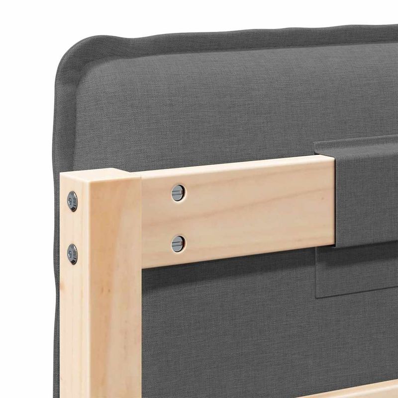 Casa si Gradina - Mobilier - Paturi si accesorii - Accesorii paturi - Tablie de pat tapitata Gri natural si deschis 135 cm Lemn de pin masiv - Infinity.ro