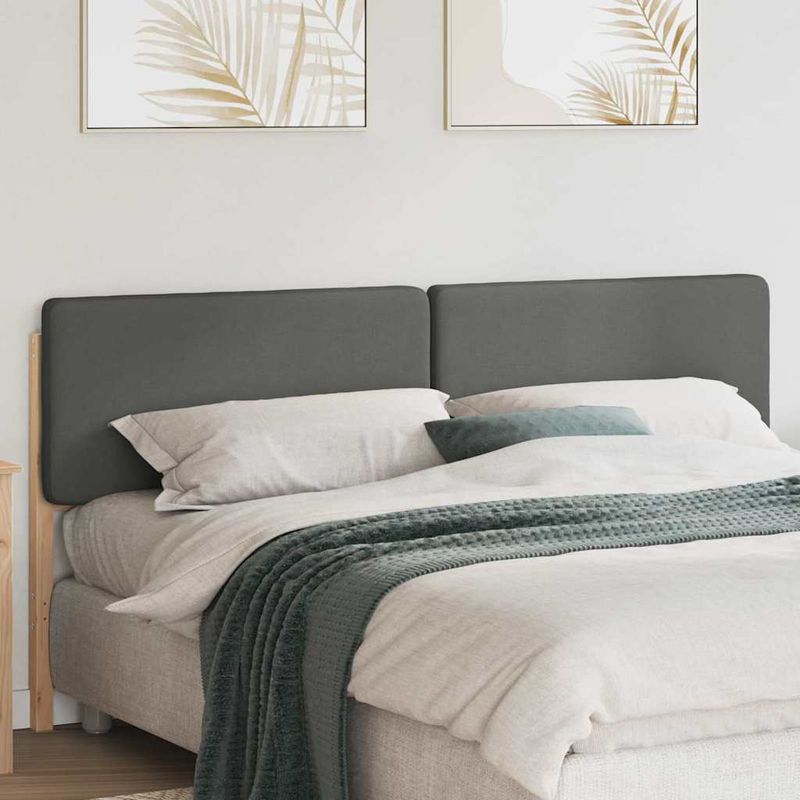 Casa si Gradina - Mobilier - Paturi si accesorii - Accesorii paturi - Tablie de pat tapitata Maro si gri deschis 180 cm Lemn de pin masiv - Infinity.ro