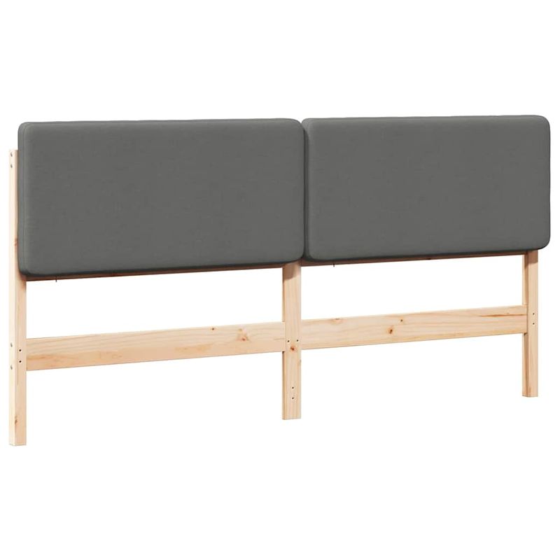 Casa si Gradina - Mobilier - Paturi si accesorii - Accesorii paturi - Tablie de pat tapitata Maro si gri deschis 180 cm Lemn de pin masiv - Infinity.ro