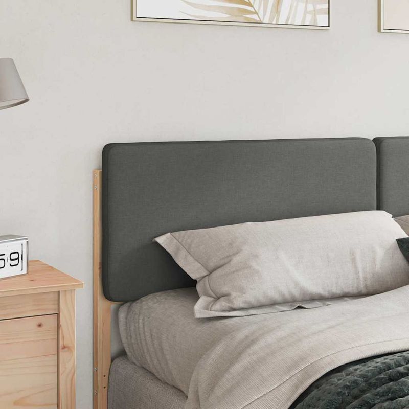 Casa si Gradina - Mobilier - Paturi si accesorii - Accesorii paturi - Tablie de pat tapitata Maro si gri deschis 180 cm Lemn de pin masiv - Infinity.ro