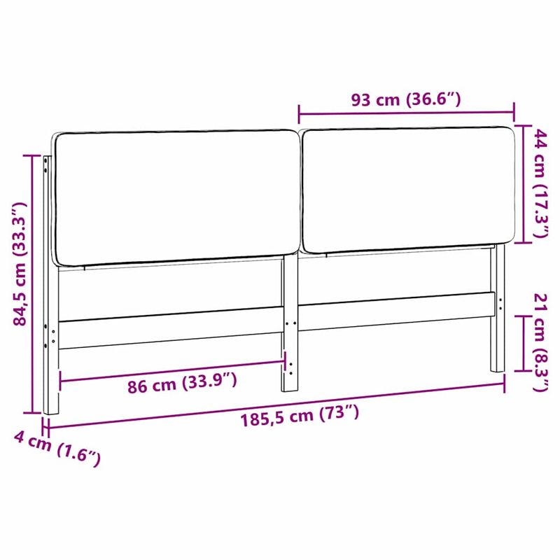 Casa si Gradina - Mobilier - Paturi si accesorii - Accesorii paturi - Tablie de pat tapitata Maro si gri deschis 180 cm Lemn de pin masiv - Infinity.ro