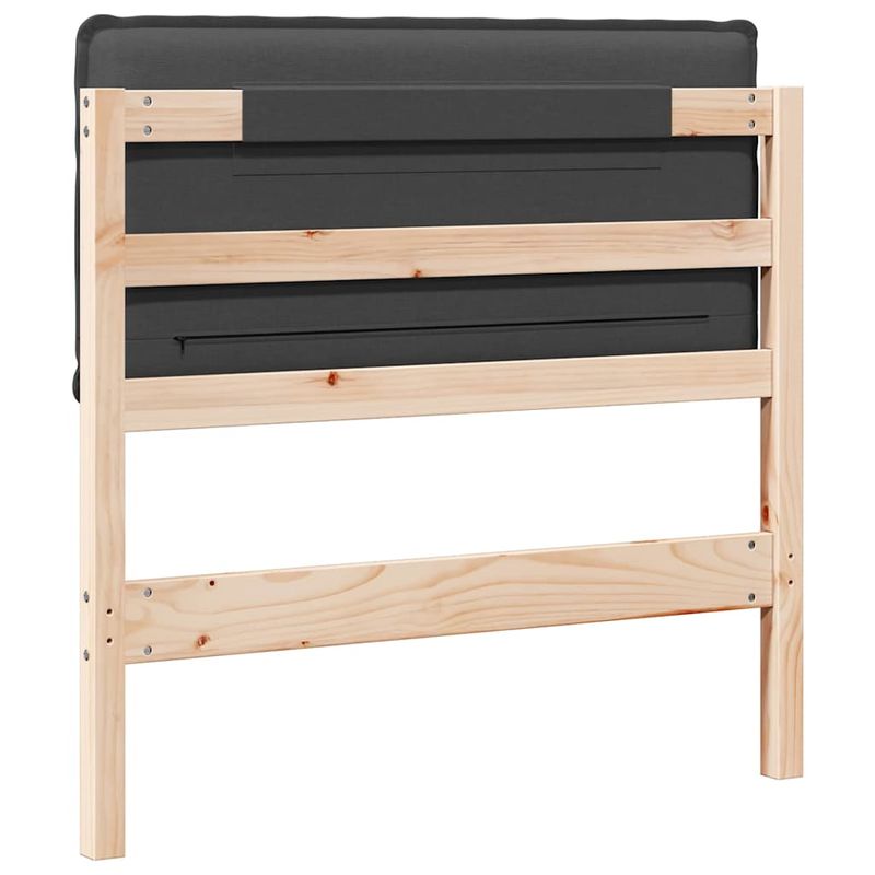 Casa si Gradina - Mobilier - Paturi si accesorii - Accesorii paturi - Tablie de pat tapitata Gri Natural si Inchis 90 cm Lemn de pin masiv - Infinity.ro