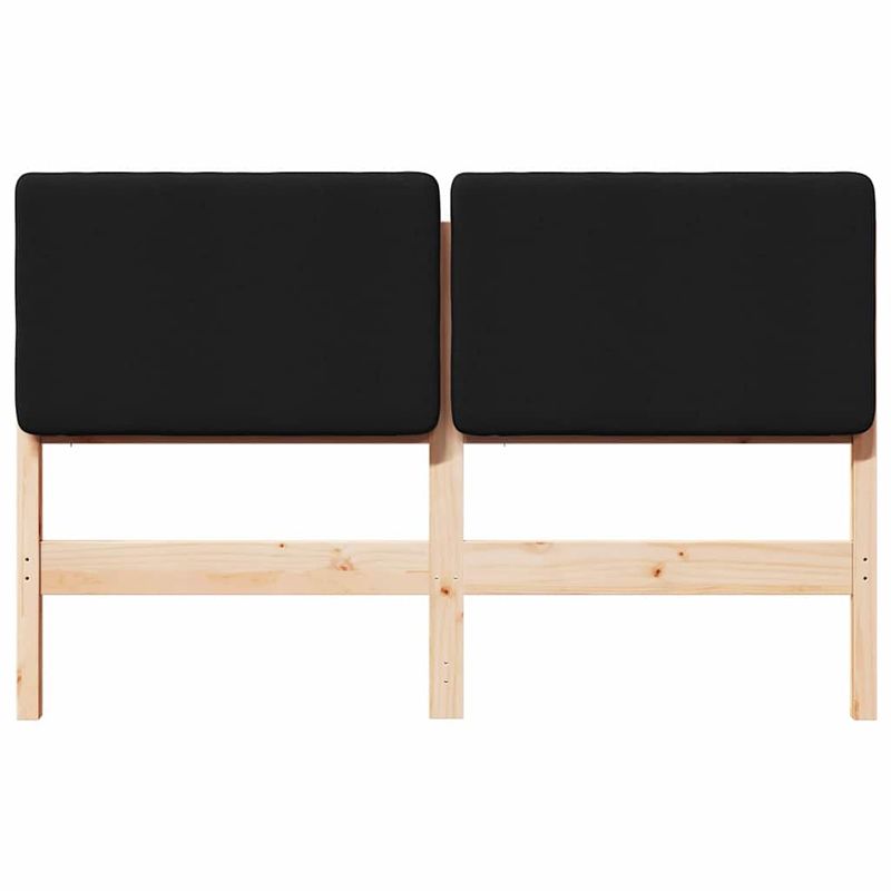 Casa si Gradina - Mobilier - Paturi si accesorii - Accesorii paturi - Tablie de pat tapitata Maro si negru 140 cm Lemn de pin masiv - Infinity.ro