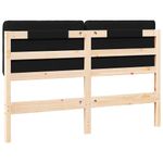 Casa si Gradina - Mobilier - Paturi si accesorii - Accesorii paturi - Tablie de pat tapitata Maro si negru 140 cm Lemn de pin masiv - Infinity.ro
