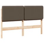 Casa si Gradina - Mobilier - Paturi si accesorii - Accesorii paturi - Tablie de pat tapitata Maro si taupe 140 cm Lemn de pin masiv - Infinity.ro