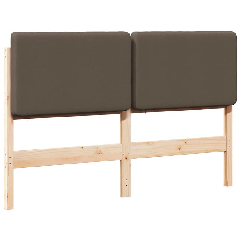 Casa si Gradina - Mobilier - Paturi si accesorii - Accesorii paturi - Tablie de pat tapitata Maro si taupe 140 cm Lemn de pin masiv - Infinity.ro