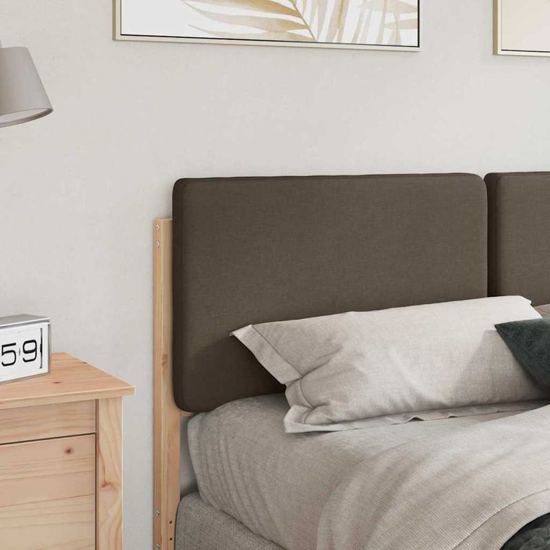 Casa si Gradina - Mobilier - Paturi si accesorii - Accesorii paturi - Tablie de pat tapitata Maro si taupe 140 cm Lemn de pin masiv - Infinity.ro