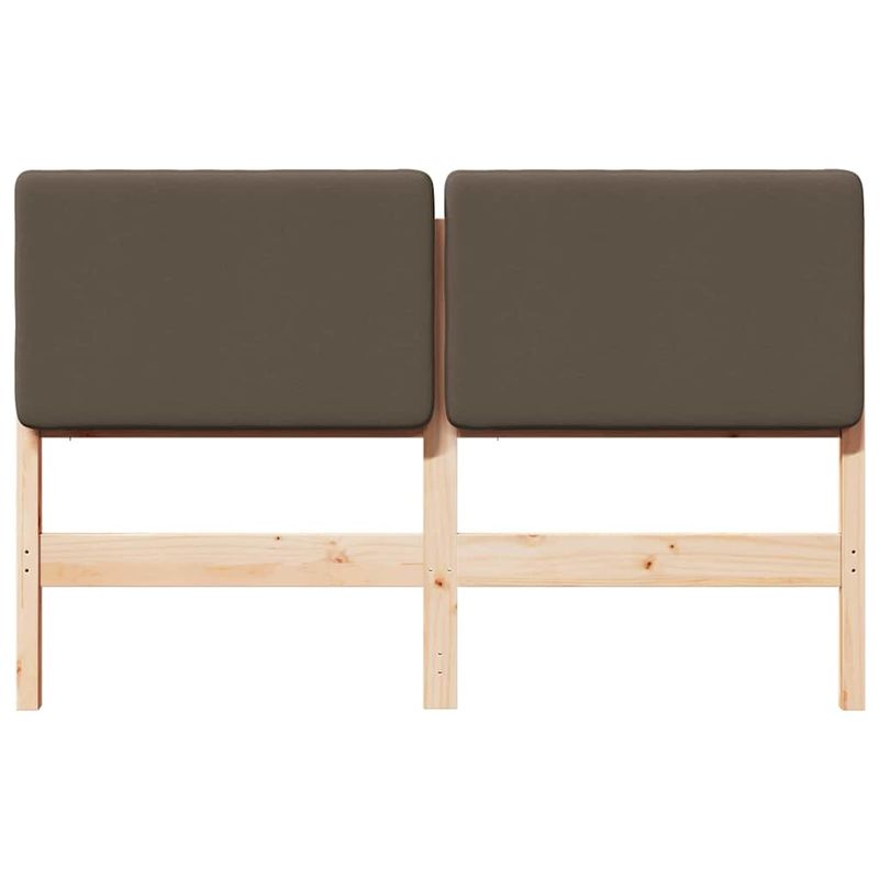 Casa si Gradina - Mobilier - Paturi si accesorii - Accesorii paturi - Tablie de pat tapitata Maro si taupe 140 cm Lemn de pin masiv - Infinity.ro