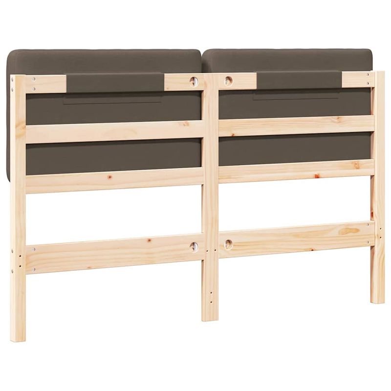 Casa si Gradina - Mobilier - Paturi si accesorii - Accesorii paturi - Tablie de pat tapitata Maro si taupe 140 cm Lemn de pin masiv - Infinity.ro