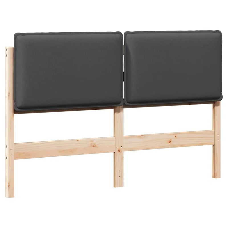 Casa si Gradina - Mobilier - Paturi si accesorii - Accesorii paturi - Tablie de pat tapitata Gri Natural si Inchis 140 cm Lemn de pin masiv - Infinity.ro