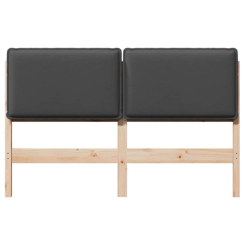 Casa si Gradina - Mobilier - Paturi si accesorii - Accesorii paturi - Tablie de pat tapitata Gri Natural si Inchis 140 cm Lemn de pin masiv - Infinity.ro