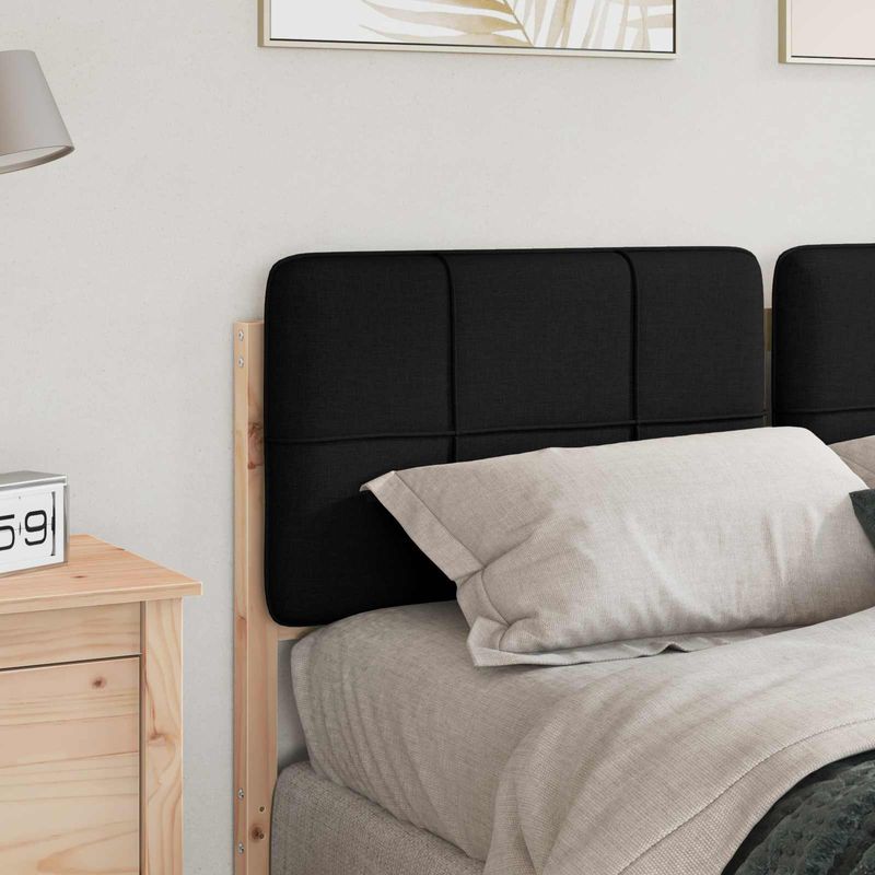 Casa si Gradina - Mobilier - Paturi si accesorii - Accesorii paturi - Tablie de pat tapitata Maro si negru 160 cm Lemn de pin masiv - Infinity.ro