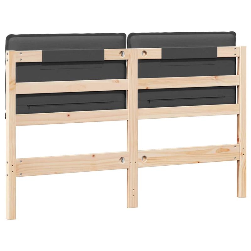 Casa si Gradina - Mobilier - Paturi si accesorii - Accesorii paturi - Tablie de pat tapitata Gri Natural si Inchis 140 cm Lemn de pin masiv - Infinity.ro