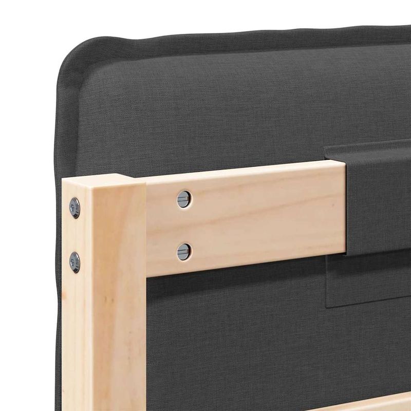 Casa si Gradina - Mobilier - Paturi si accesorii - Accesorii paturi - Tablie de pat tapitata Gri Natural si Inchis 140 cm Lemn de pin masiv - Infinity.ro