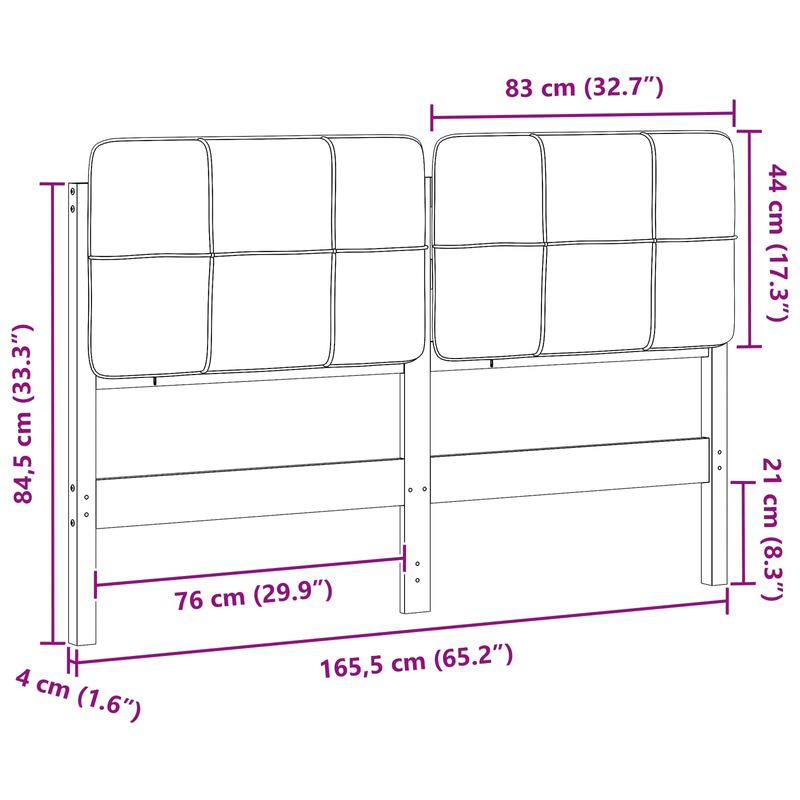 Casa si Gradina - Mobilier - Paturi si accesorii - Accesorii paturi - Tablie de pat tapitata Maro si negru 160 cm Lemn de pin masiv - Infinity.ro