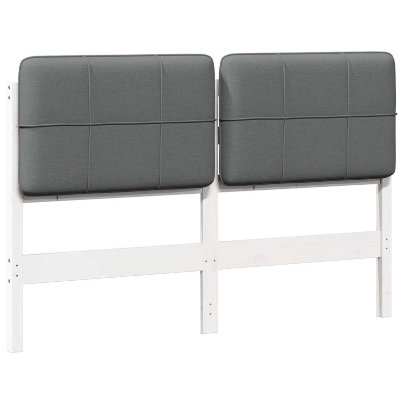 Casa si Gradina - Mobilier - Paturi si accesorii - Accesorii paturi - Tablie de pat tapitata Alb si gri deschis 135 cm Lemn de pin masiv - Infinity.ro