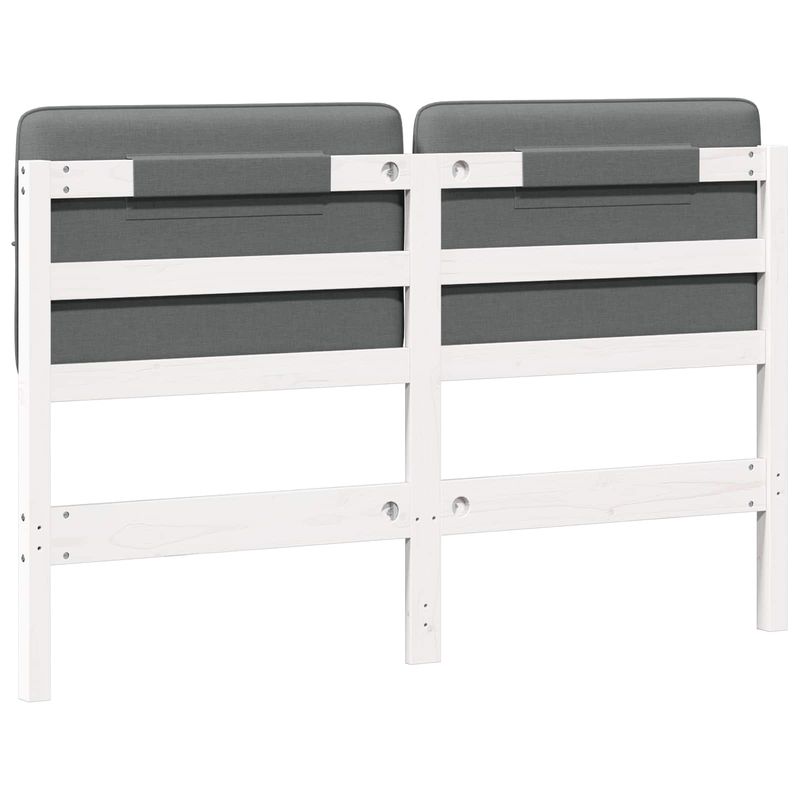 Casa si Gradina - Mobilier - Paturi si accesorii - Accesorii paturi - Tablie de pat tapitata Alb si gri deschis 135 cm Lemn de pin masiv - Infinity.ro