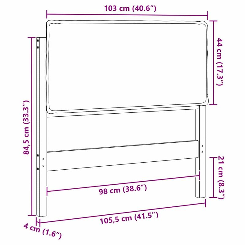 Casa si Gradina - Mobilier - Paturi si accesorii - Accesorii paturi - Tablie de pat tapitata Gri natural si deschis 100 cm Lemn de pin masiv - Infinity.ro