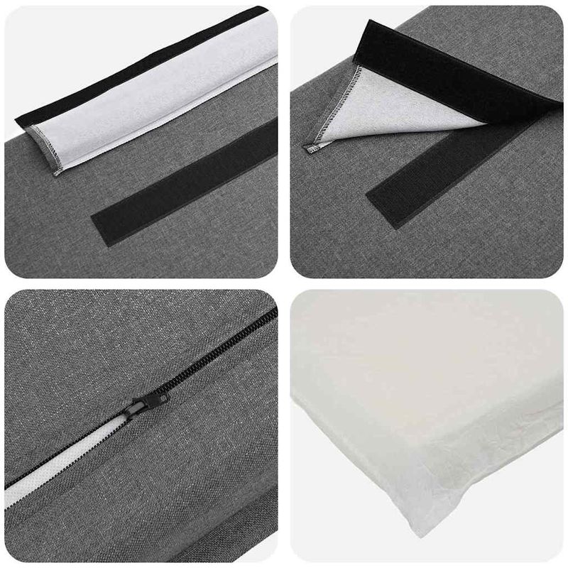 Casa si Gradina - Mobilier - Paturi si accesorii - Accesorii paturi - Tablie de pat tapitata Alb si gri deschis 200 cm Lemn de pin masiv - Infinity.ro