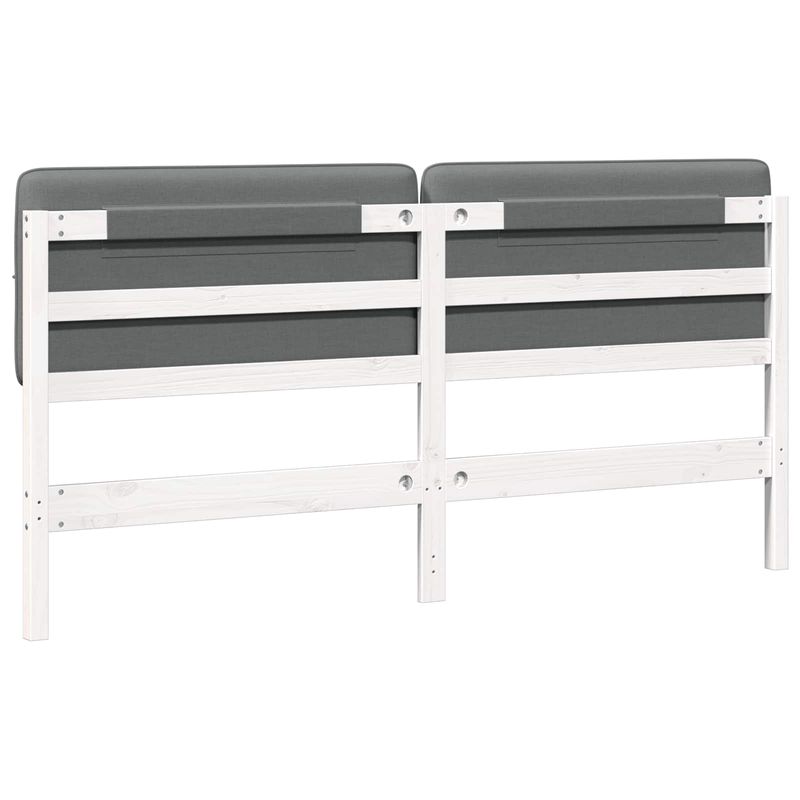 Casa si Gradina - Mobilier - Paturi si accesorii - Accesorii paturi - Tablie de pat tapitata Alb si gri deschis 180 cm Lemn de pin masiv - Infinity.ro