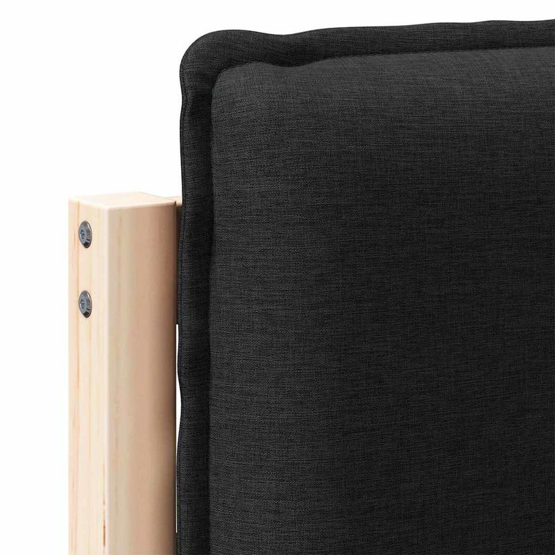 Casa si Gradina - Mobilier - Paturi si accesorii - Accesorii paturi - Tablie de pat tapitata Natural si Negru 160 cm Lemn de pin masiv - Infinity.ro