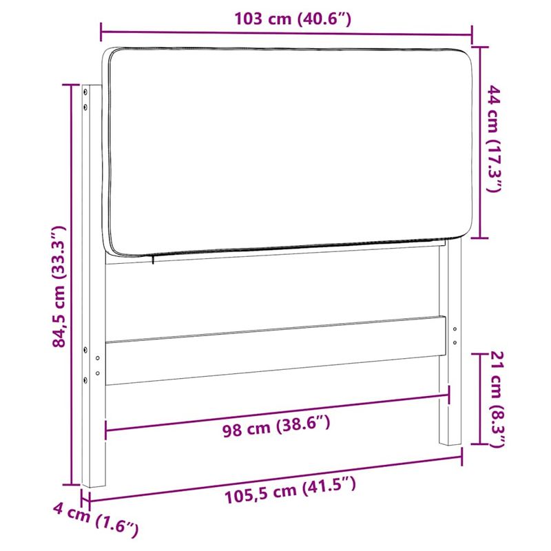 Casa si Gradina - Mobilier - Paturi si accesorii - Accesorii paturi - Tablie de pat tapitata Maro si negru 100 cm Lemn de pin masiv - Infinity.ro