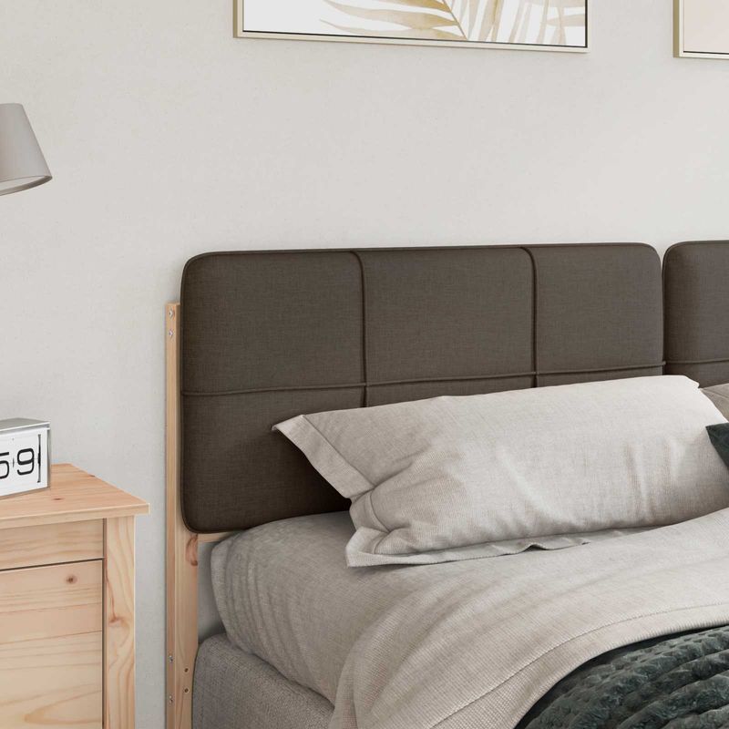 Casa si Gradina - Mobilier - Paturi si accesorii - Accesorii paturi - Tablie de pat tapitata Maro si taupe 180 cm Lemn de pin masiv - Infinity.ro