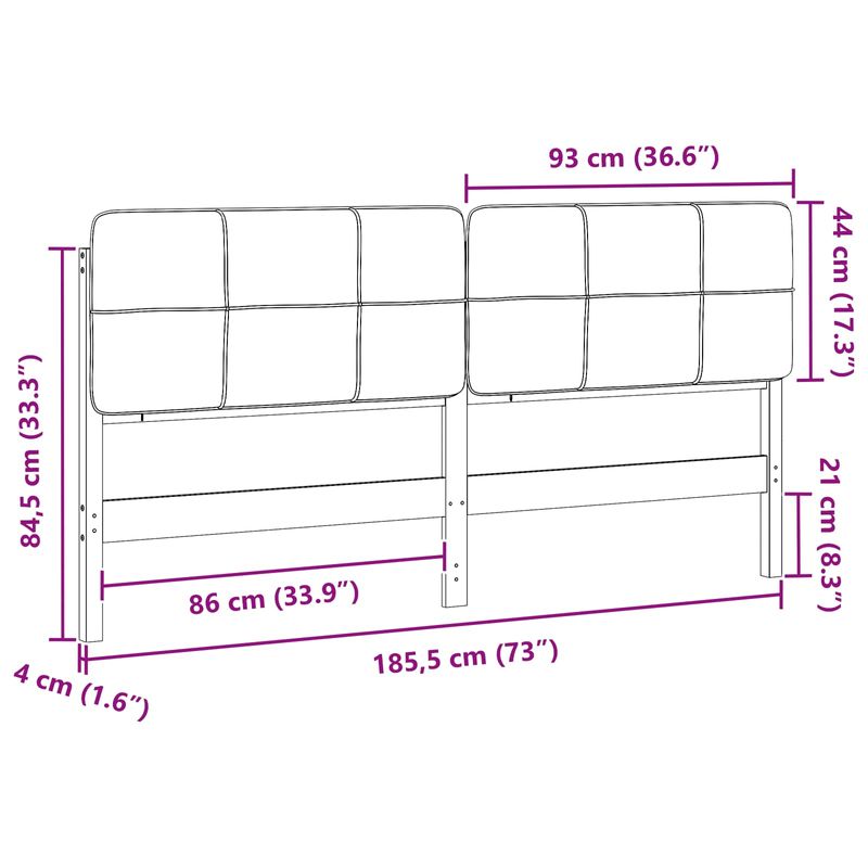 Casa si Gradina - Mobilier - Paturi si accesorii - Accesorii paturi - Tablie de pat tapitata Maro si taupe 180 cm Lemn de pin masiv - Infinity.ro