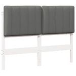 Casa si Gradina - Mobilier - Paturi si accesorii - Accesorii paturi - Tablie de pat tapitata Alb si gri deschis 120 cm Lemn de pin masiv - Infinity.ro
