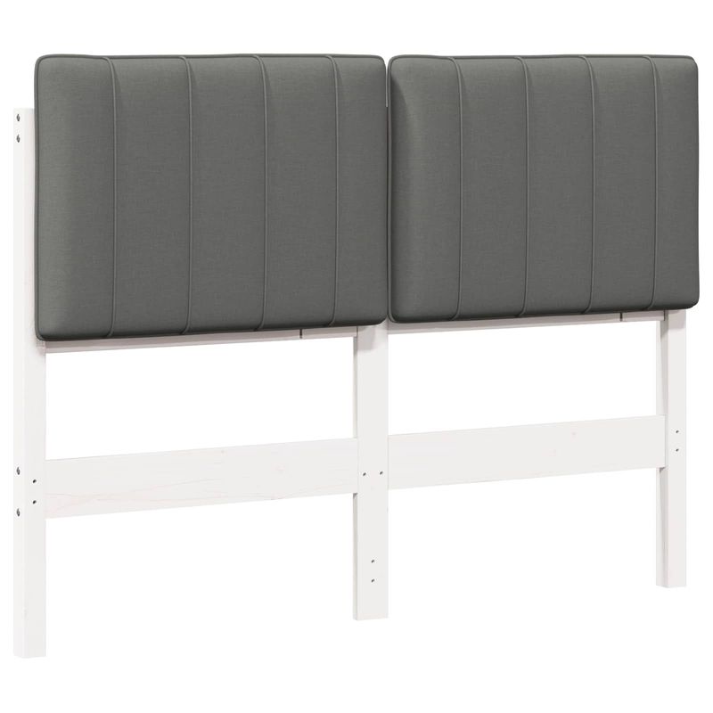 Casa si Gradina - Mobilier - Paturi si accesorii - Accesorii paturi - Tablie de pat tapitata Alb si gri deschis 120 cm Lemn de pin masiv - Infinity.ro