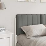 Casa si Gradina - Mobilier - Paturi si accesorii - Accesorii paturi - Tablie de pat tapitata Alb si gri deschis 120 cm Lemn de pin masiv - Infinity.ro