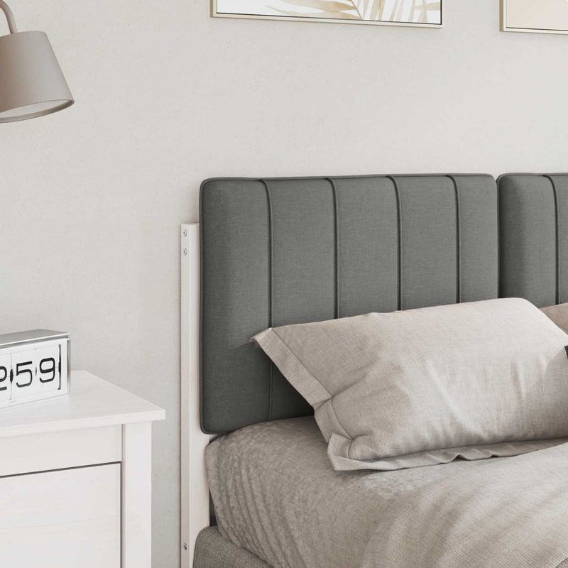 Casa si Gradina - Mobilier - Paturi si accesorii - Accesorii paturi - Tablie de pat tapitata Alb si gri deschis 120 cm Lemn de pin masiv - Infinity.ro