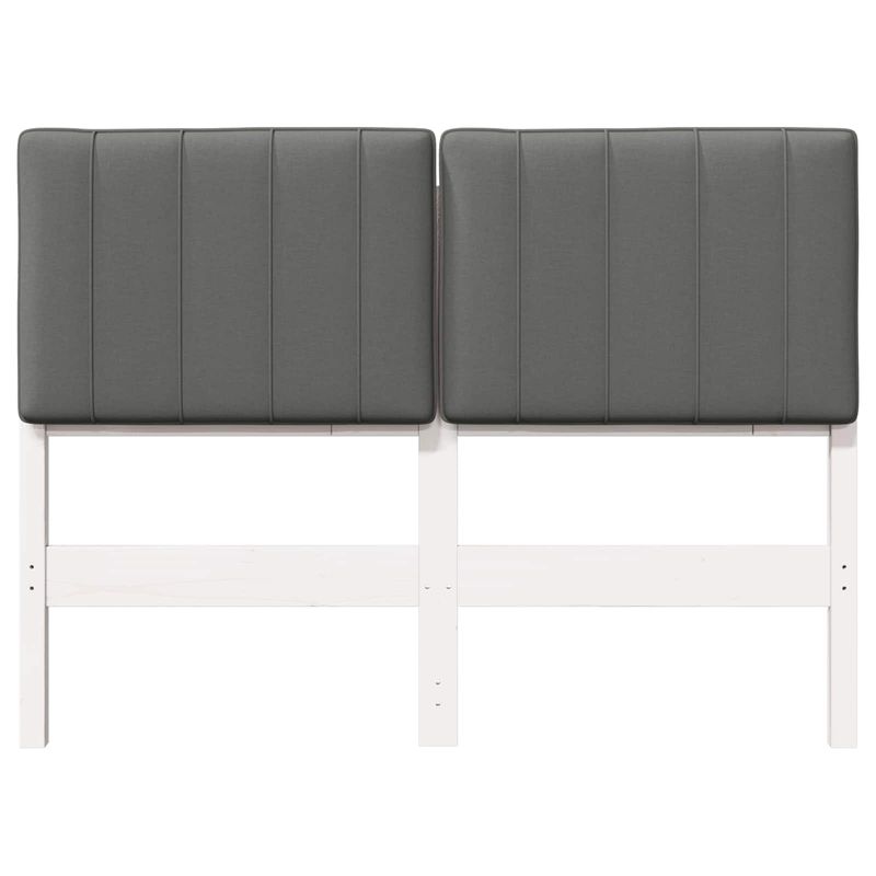 Casa si Gradina - Mobilier - Paturi si accesorii - Accesorii paturi - Tablie de pat tapitata Alb si gri deschis 120 cm Lemn de pin masiv - Infinity.ro