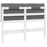 Casa si Gradina - Mobilier - Paturi si accesorii - Accesorii paturi - Tablie de pat tapitata Alb si gri deschis 120 cm Lemn de pin masiv - Infinity.ro