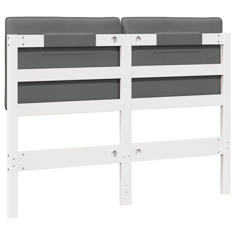 Casa si Gradina - Mobilier - Paturi si accesorii - Accesorii paturi - Tablie de pat tapitata Alb si gri deschis 120 cm Lemn de pin masiv - Infinity.ro