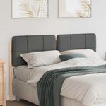 Casa si Gradina - Mobilier - Paturi si accesorii - Accesorii paturi - Tablie de pat tapitata Maro si gri deschis 120 cm Lemn de pin masiv - Infinity.ro