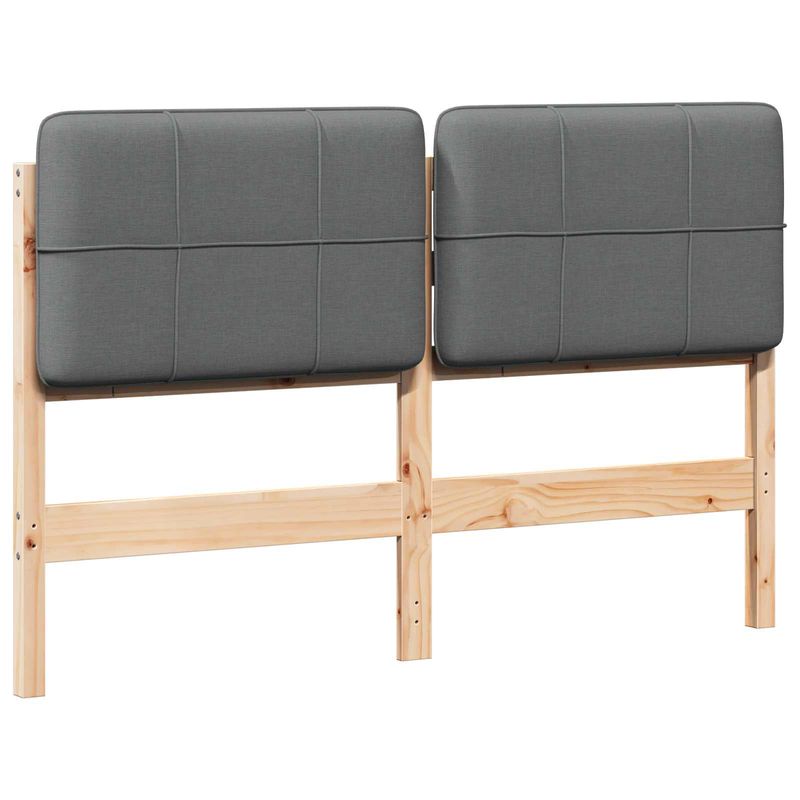 Casa si Gradina - Mobilier - Paturi si accesorii - Accesorii paturi - Tablie de pat tapitata Maro si gri deschis 120 cm Lemn de pin masiv - Infinity.ro