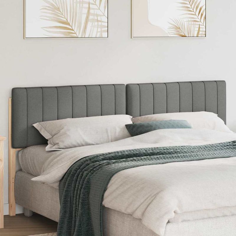 Casa si Gradina - Mobilier - Paturi si accesorii - Accesorii paturi - Tablie de pat tapitata Maro si gri deschis 200 cm Lemn de pin masiv - Infinity.ro