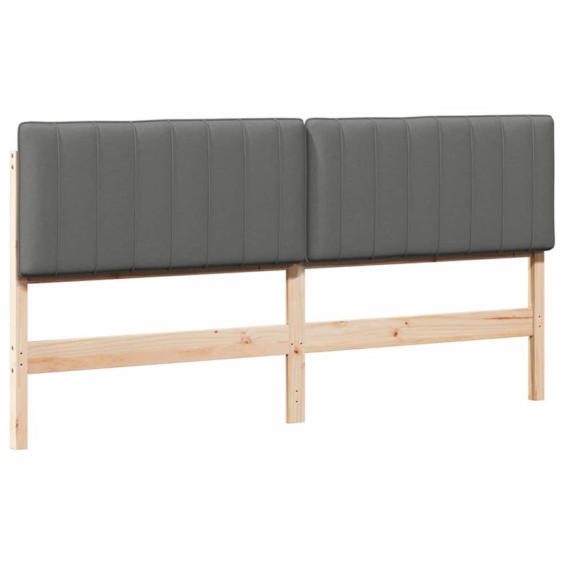 Casa si Gradina - Mobilier - Paturi si accesorii - Accesorii paturi - Tablie de pat tapitata Maro si gri deschis 200 cm Lemn de pin masiv - Infinity.ro