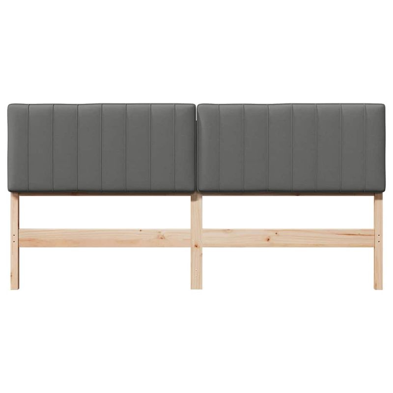 Casa si Gradina - Mobilier - Paturi si accesorii - Accesorii paturi - Tablie de pat tapitata Maro si gri deschis 200 cm Lemn de pin masiv - Infinity.ro