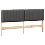 Casa si Gradina - Mobilier - Paturi si accesorii - Accesorii paturi - Tablie de pat tapitata Maro si gri inchis 200 cm Lemn de pin masiv - Infinity.ro