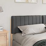 Casa si Gradina - Mobilier - Paturi si accesorii - Accesorii paturi - Tablie de pat tapitata Maro si gri inchis 200 cm Lemn de pin masiv - Infinity.ro