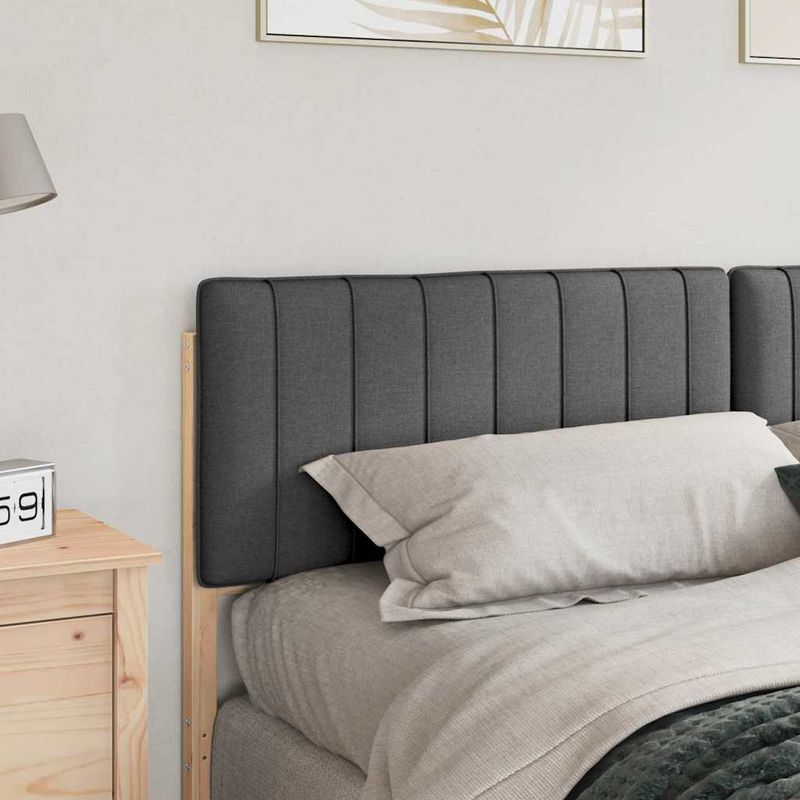 Casa si Gradina - Mobilier - Paturi si accesorii - Accesorii paturi - Tablie de pat tapitata Maro si gri inchis 200 cm Lemn de pin masiv - Infinity.ro
