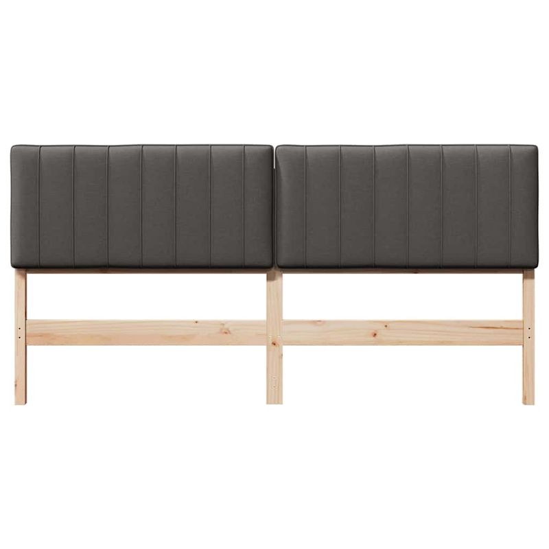 Casa si Gradina - Mobilier - Paturi si accesorii - Accesorii paturi - Tablie de pat tapitata Maro si gri inchis 200 cm Lemn de pin masiv - Infinity.ro