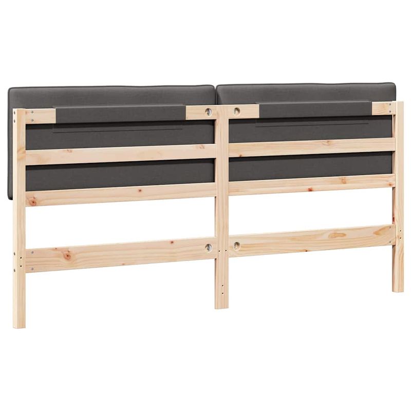 Casa si Gradina - Mobilier - Paturi si accesorii - Accesorii paturi - Tablie de pat tapitata Maro si gri inchis 200 cm Lemn de pin masiv - Infinity.ro