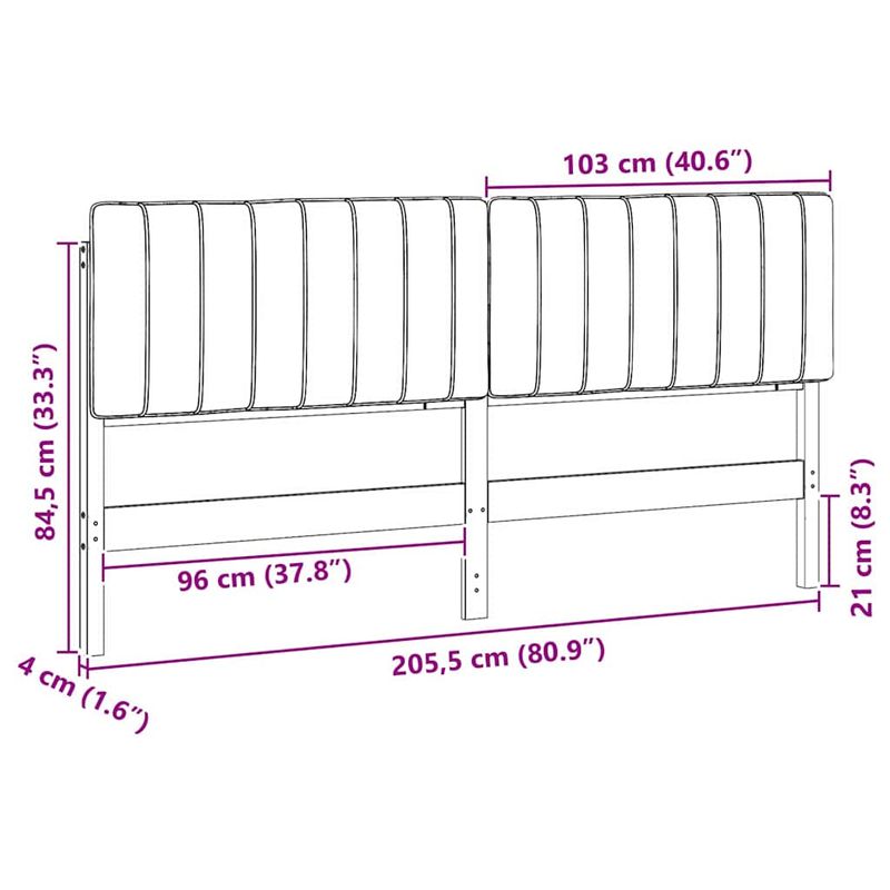 Casa si Gradina - Mobilier - Paturi si accesorii - Accesorii paturi - Tablie de pat tapitata Maro si gri deschis 200 cm Lemn de pin masiv - Infinity.ro