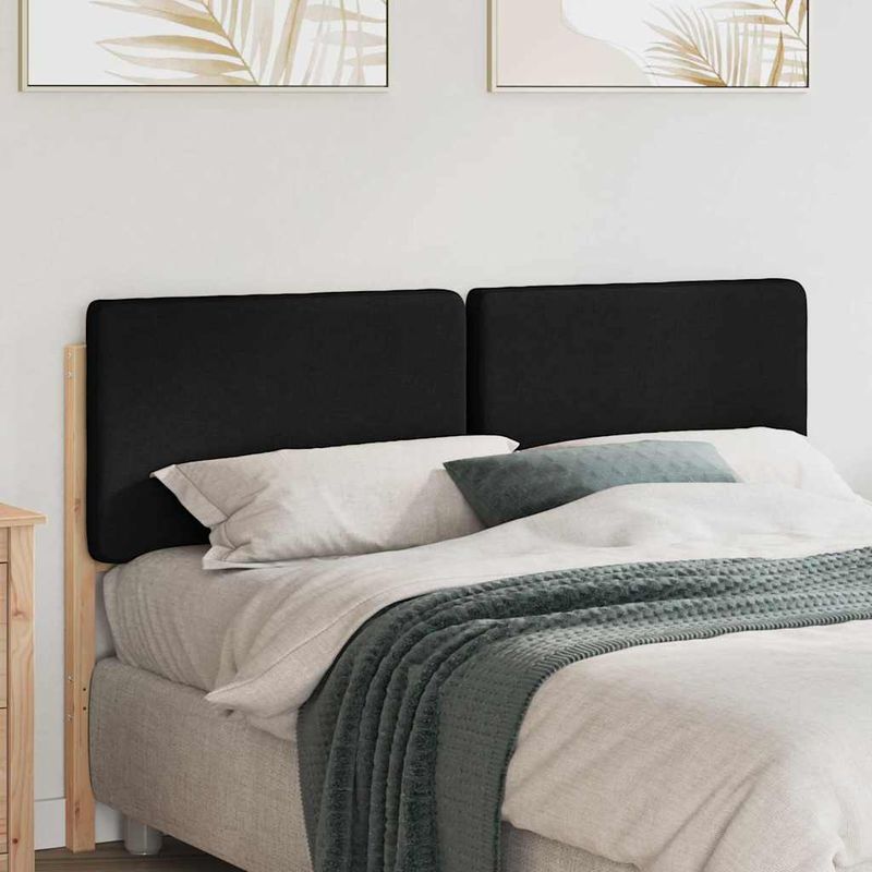 Casa si Gradina - Mobilier - Paturi si accesorii - Accesorii paturi - Tablie de pat tapitata Maro si negru 135 cm Lemn de pin masiv - Infinity.ro