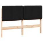 Casa si Gradina - Mobilier - Paturi si accesorii - Accesorii paturi - Tablie de pat tapitata Maro si negru 135 cm Lemn de pin masiv - Infinity.ro
